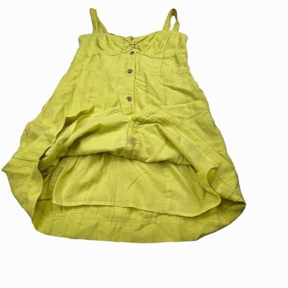 Anthropologie Maeve Linen Blend Retro Sundress Lime - Picture 9 of 13